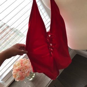 NWT red lace up one piece🔥🔥🔥